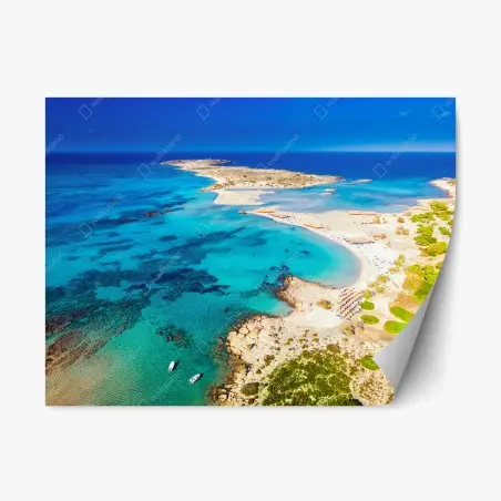 Sticker repositionnable paradis côtier d'Elafonissi, Crète – Wallnifity®