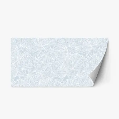 Sticker repositionnable motif floral linéaire bleu pastel – Wallnifity®