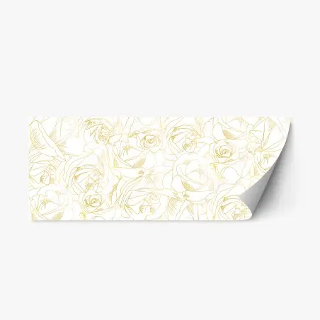 Sticker repositionnable roses dorées en motif au trait – Wallnifity®