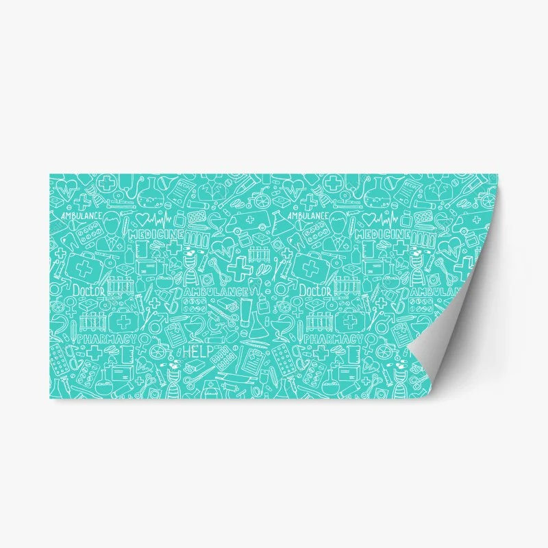 Sticker repositionnable motif médical gribouillis turquoise – Wallnifity® Sticker repositionnable motif médical gribouillis turquoise – Wallnifity®