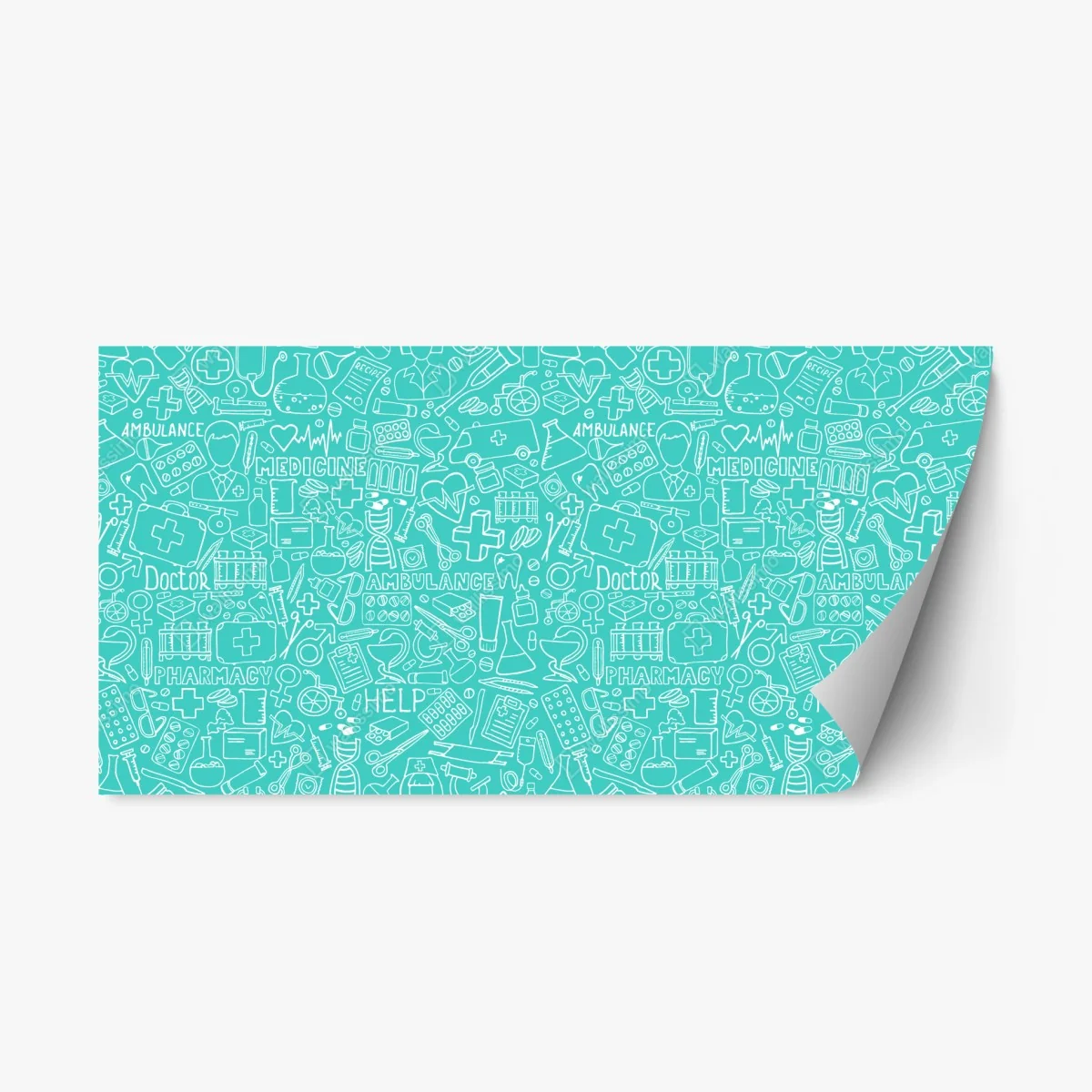Sticker repositionnable motif médical gribouillis turquoise – Wallnifity® Sticker repositionnable motif médical gribouillis turquoise – Wallnifity®