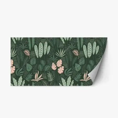 Sticker repositionnable motif de feuilles tropicales en vert profond – Wallnifity®
