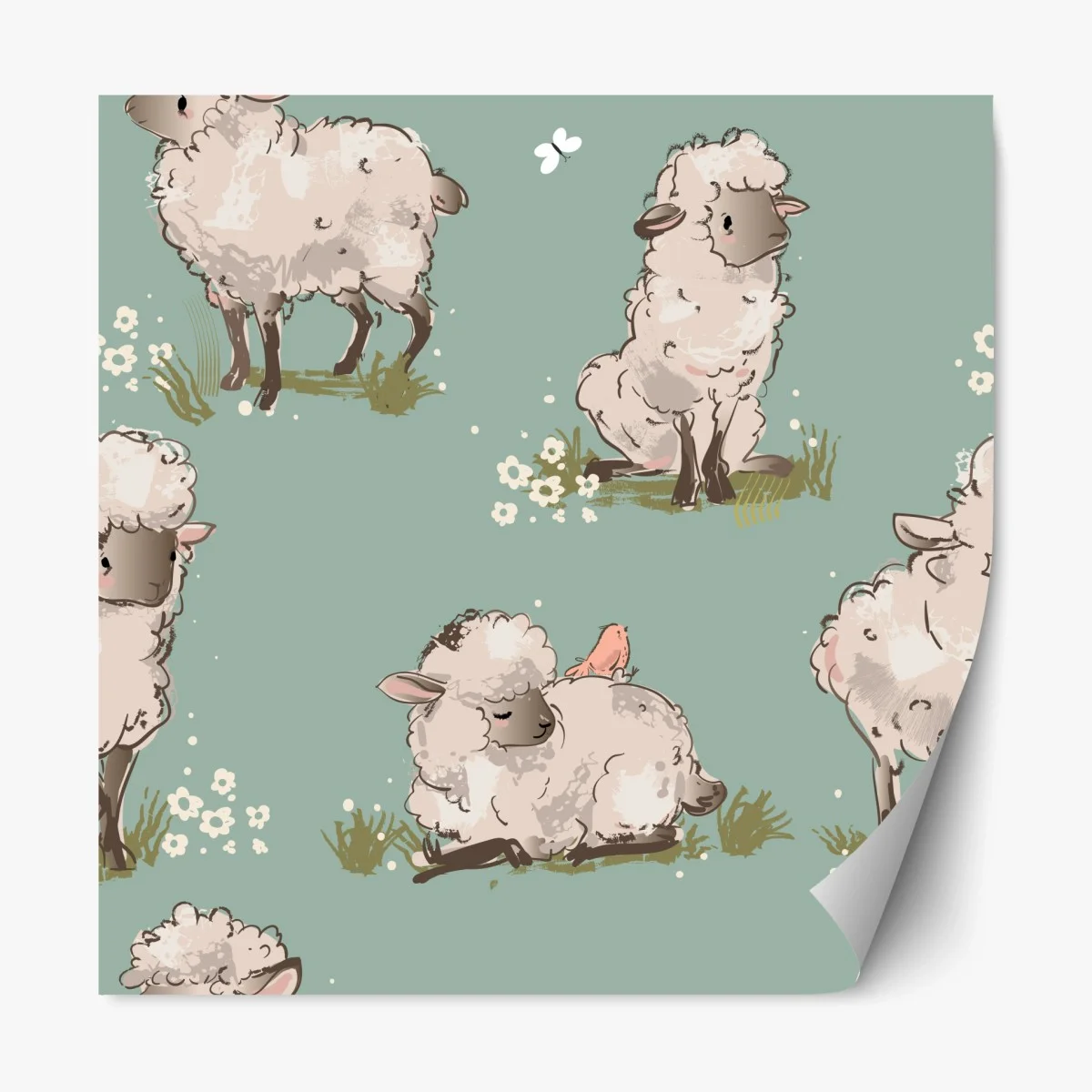 Sticker repositionnable motif tendre d'agneaux pour chambre d'enfant – Wallnifity® Sticker repositionnable motif tendre d'agneaux pour chambre d'enfant – Wallnifity®