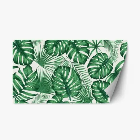 Sticker repositionnable motif feuillage tropical vert – Wallnifity®