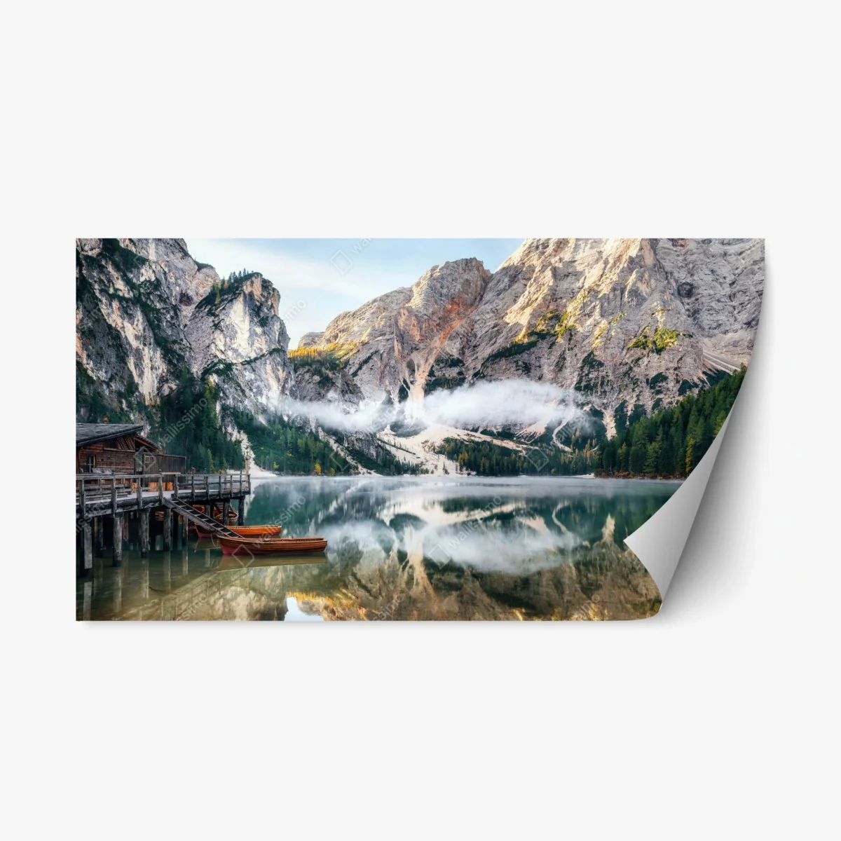 Sticker repositionnable reflets tranquilles sur un lac alpin – Wallnifity® Sticker repositionnable reflets tranquilles sur un lac alpin – Wallnifity®