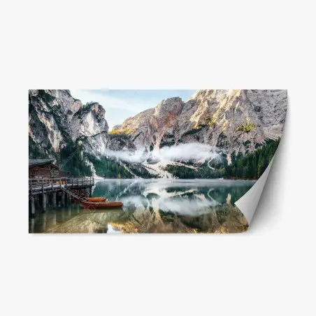 Sticker repositionnable reflets tranquilles sur un lac alpin – Wallnifity®