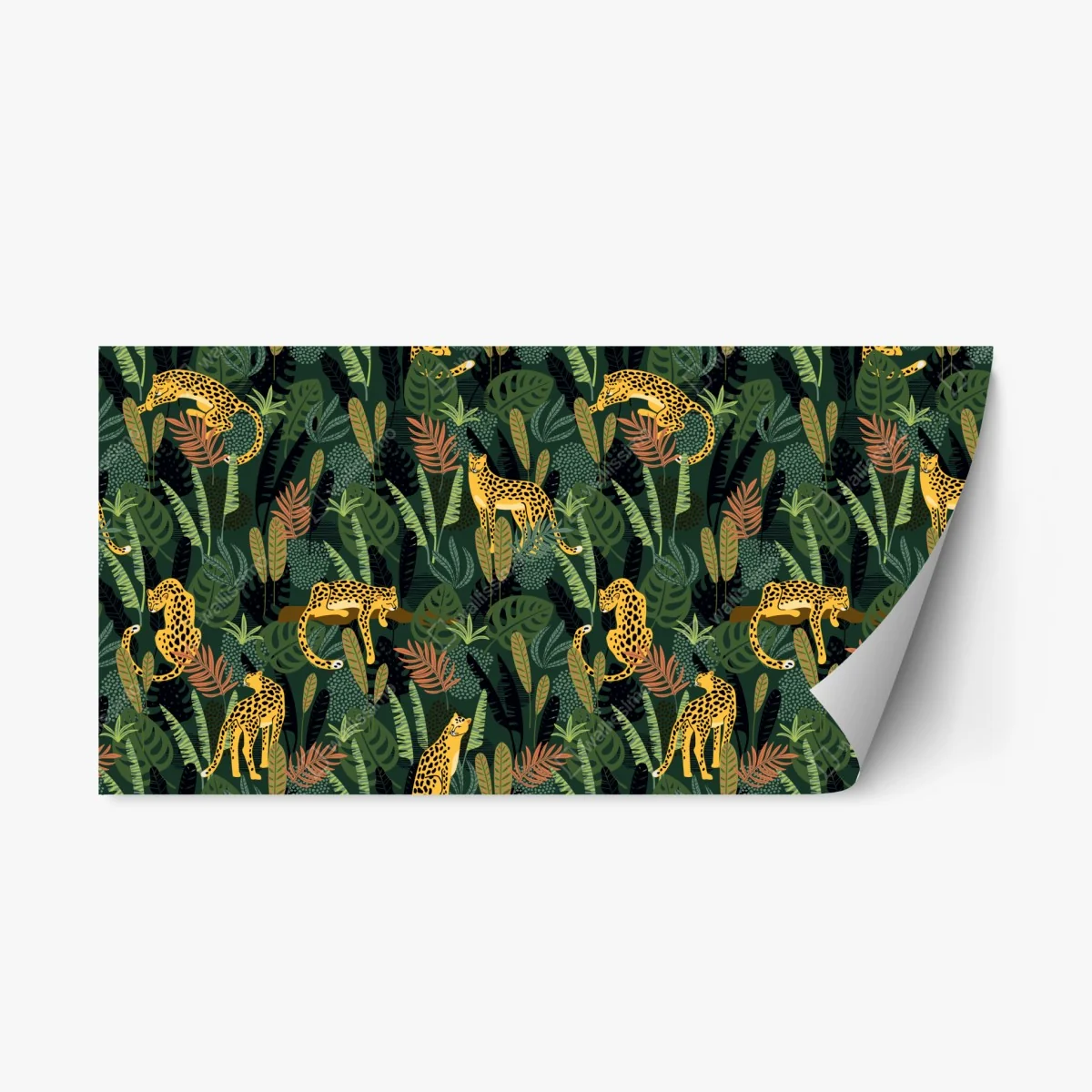 Sticker repositionnable motif jungle aux léopards dorés – Wallnifity® Sticker repositionnable motif jungle aux léopards dorés – Wallnifity®