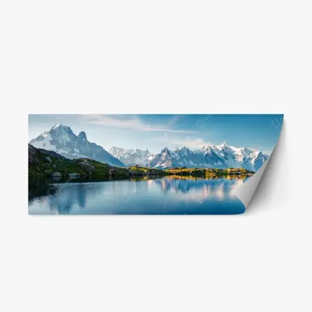 Sticker repositionnable reflets du Mont Blanc au Lac Blanc – Wallnifity®