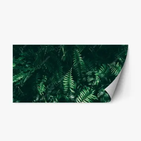 Sticker repositionnable mur de feuillage tropical sombre – Wallnifity®