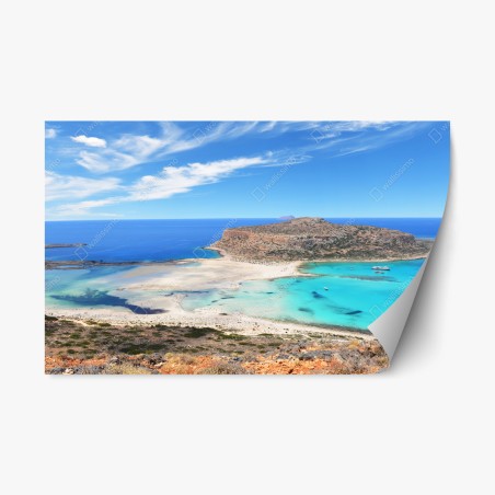 Sticker repositionnable lagon de Balos, crique turquoise de Crète – Wallnifity®