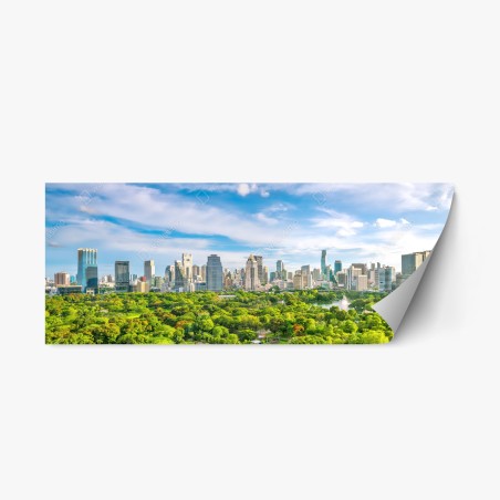 Sticker repositionnable panorama aérien de Bangkok et du parc Lumpini – Wallnifity®