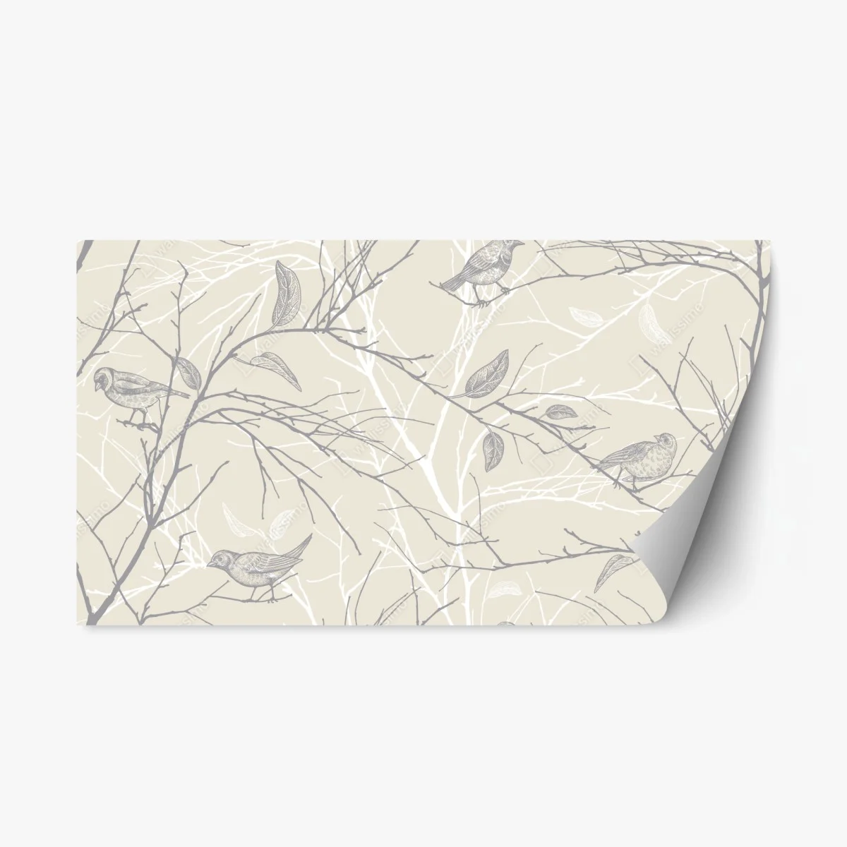 Sticker repositionnable motif oiseaux et branches minimaliste en beige – Wallnifity® Sticker repositionnable motif oiseaux et branches minimaliste en beige – Wallnifity®