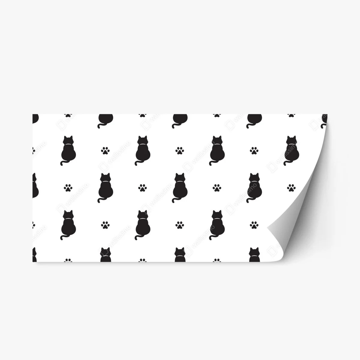 Sticker repositionnable motif silhouettes de chats et empreintes – Wallnifity® Sticker repositionnable motif silhouettes de chats et empreintes – Wallnifity®