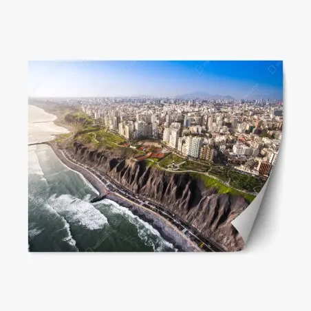 Sticker repositionnable vue panoramique de Miraflores, Lima – Wallnifity®