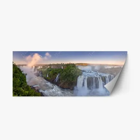 Sticker repositionnable panorama des chutes d'Iguazú au lever du soleil – Wallnifity®