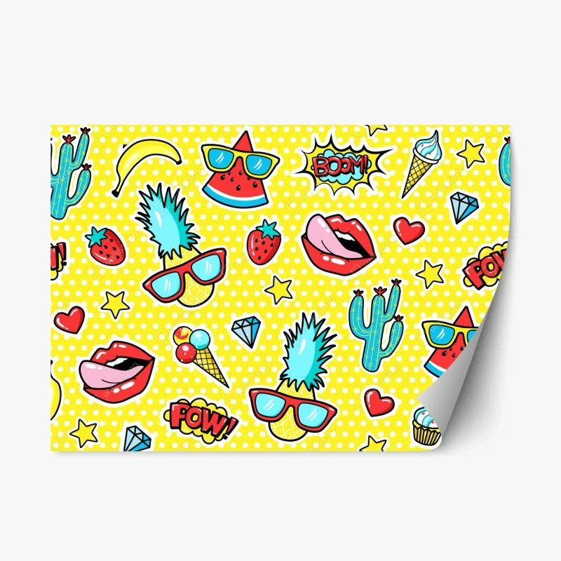 Sticker repositionnable motifs pop art estivaux colorés – Wallnifity® Sticker repositionnable motifs pop art estivaux colorés – Wallnifity®