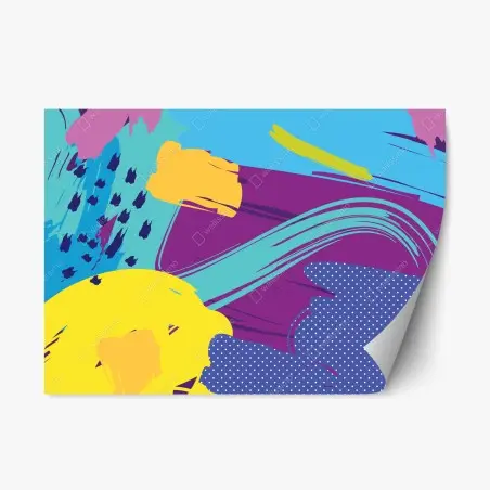 Sticker repositionnable motif abstrait coloré et dynamique – Wallnifity®