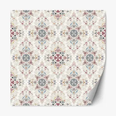 Sticker repositionnable motif damassé floral élégant – Wallnifity®