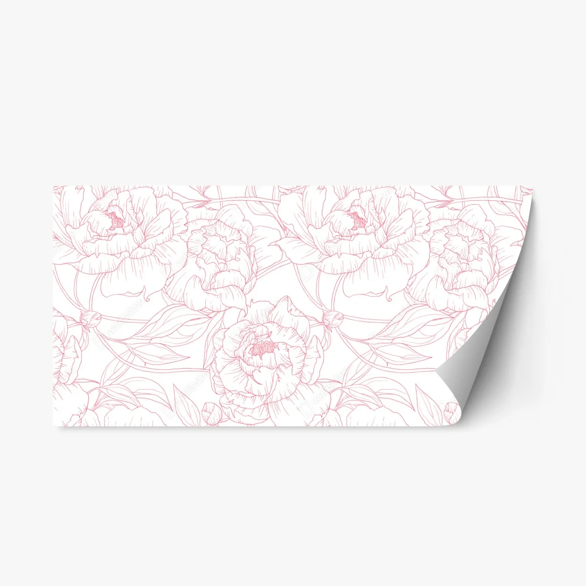 Sticker repositionnable pivoines délicates aux contours roses – Wallnifity® Sticker repositionnable pivoines délicates aux contours roses – Wallnifity®