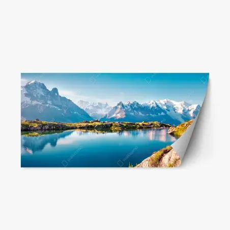 Sticker repositionnable panorama du Lac Blanc et du Mont Blanc – Wallnifity®