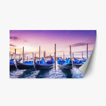 Sticker repositionnable gondoles au crépuscule à Venise – Wallnifity®