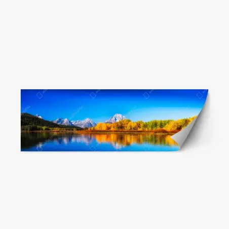 Sticker repositionnable reflets d'automne sur le lac – Wallnifity®