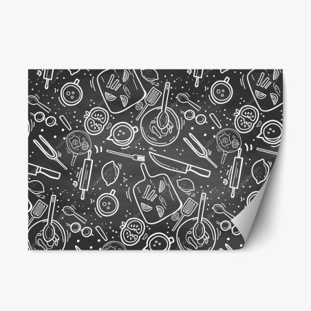 Sticker repositionnable motif culinaire sur ardoise – Wallnifity®