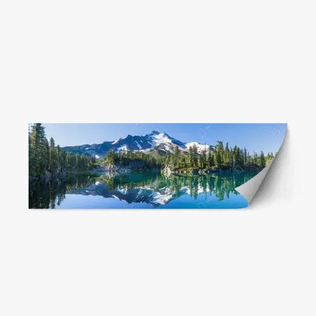 Sticker repositionnable paysage alpin miroir sur lac – Wallnifity®