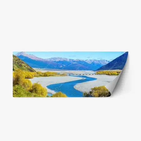 Sticker repositionnable paysage panoramique d'automne à Arthur's Pass, Nouvelle-Zélande – Wallnifity®