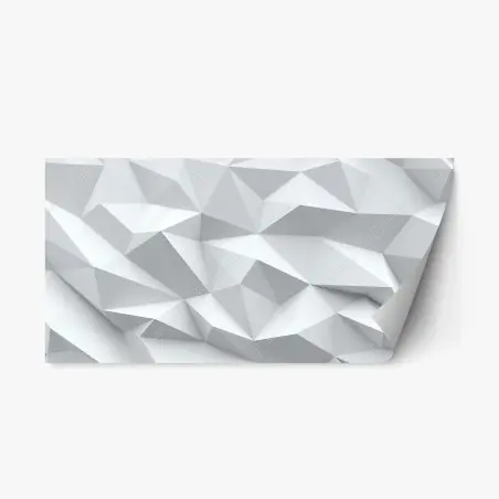 Sticker repositionnable motif géométrique minimaliste blanc et gris pour décoration murale – Wallnifity®