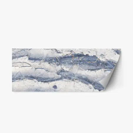 Sticker repositionnable marbre bleu veiné d'or – Wallnifity®