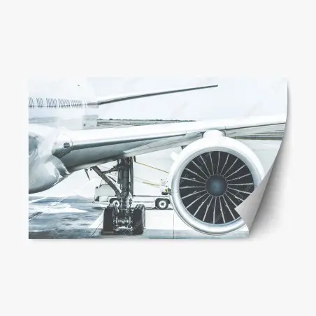 Sticker repositionnable détail moteur d'avion au terminal – Wallnifity®