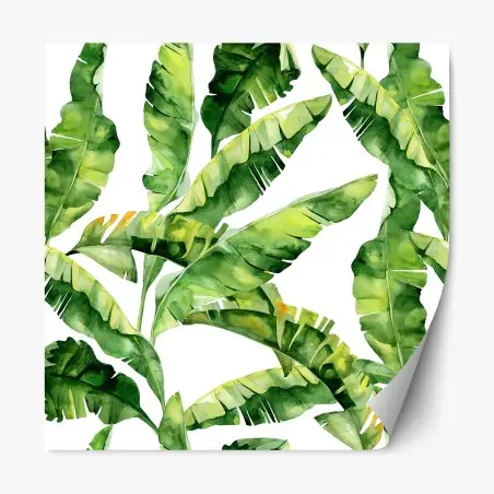Sticker repositionnable motif feuilles de bananier aquarelle – Wallnifity®