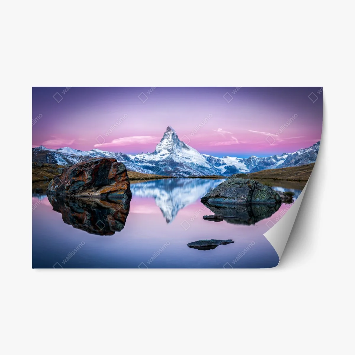 Sticker repositionnable reflets du Cervin au crépuscule – Wallnifity® Sticker repositionnable reflets du Cervin au crépuscule – Wallnifity®