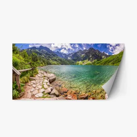 Sticker repositionnable reflets émeraude du lac Morskie Oko, Tatras – Wallnifity®