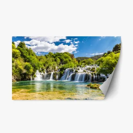 Sticker repositionnable cascade idyllique de Skradinski Buk, parc national de Krka – Wallnifity®