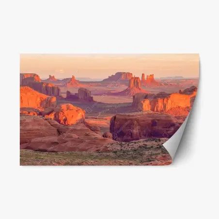 Sticker repositionnable vue panoramique depuis Hunts Mesa, Monument Valley – Wallnifity®