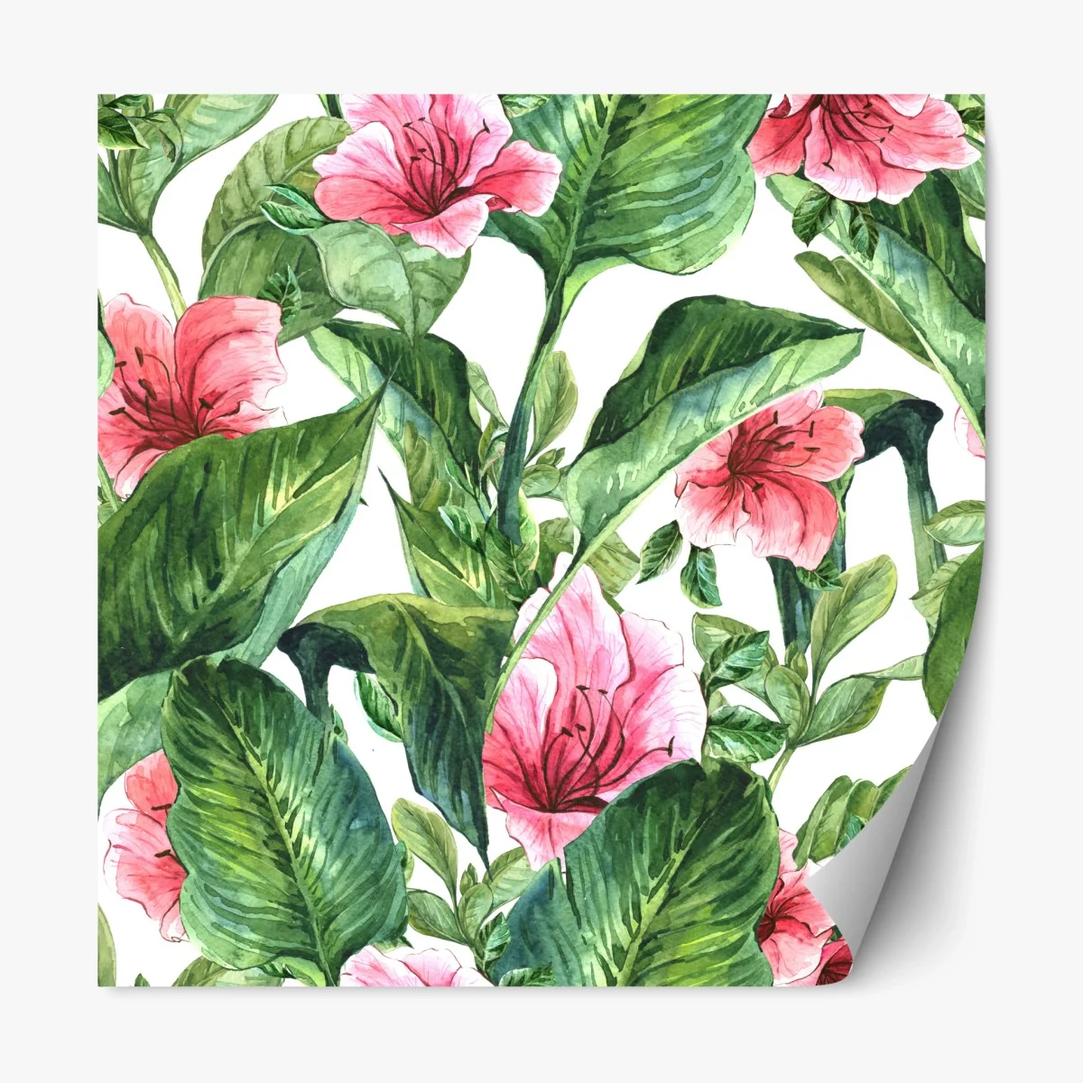 Sticker repositionnable motif floral tropical en aquarelle – Wallnifity® Sticker repositionnable motif floral tropical en aquarelle – Wallnifity®