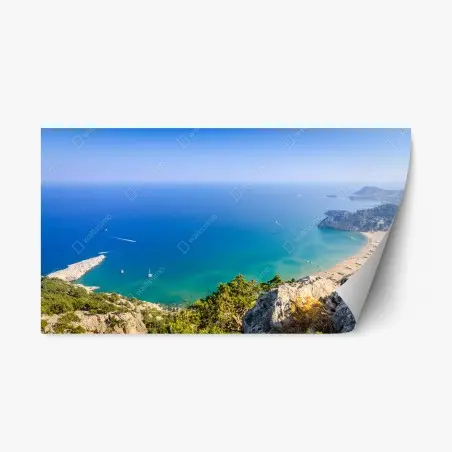 Sticker repositionnable panorama côtier aux eaux turquoises – Wallnifity®