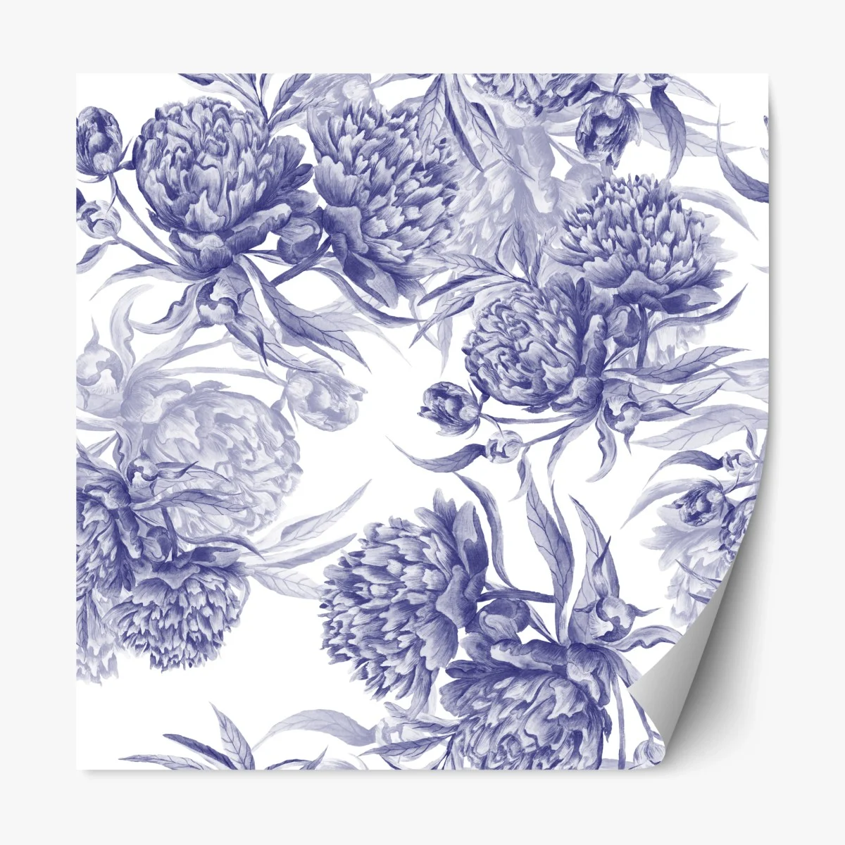 Sticker repositionnable composition de pivoines bleues – Wallnifity® Sticker repositionnable composition de pivoines bleues – Wallnifity®