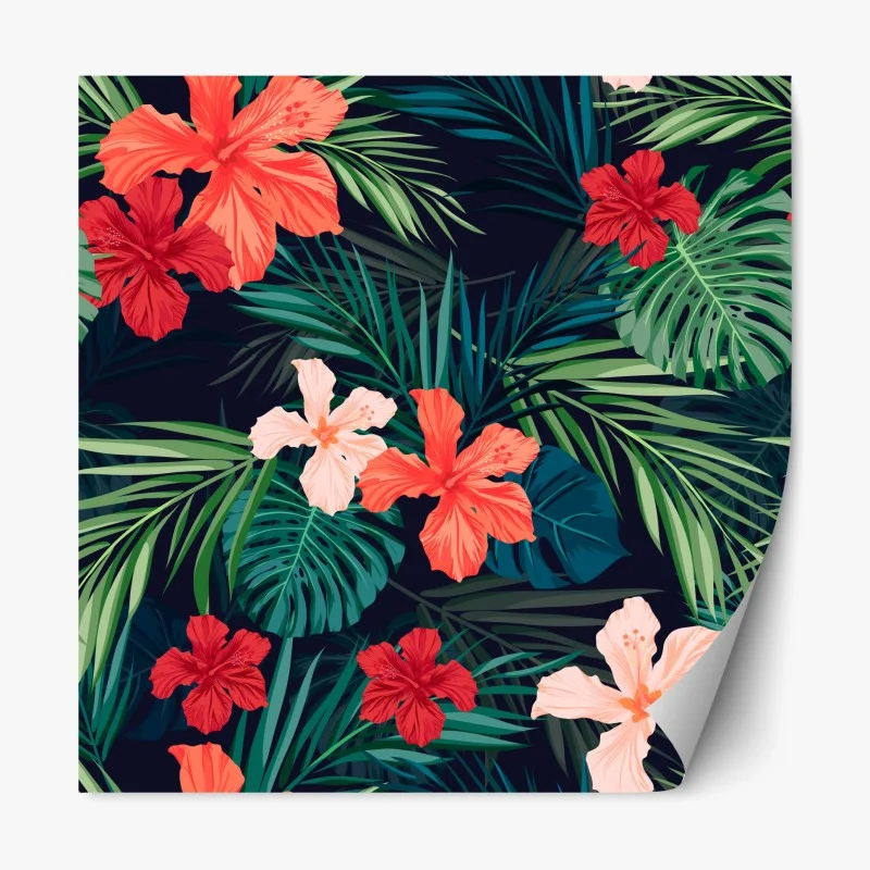 Sticker repositionnable motif tropical floral vibrant – Wallnifity® Sticker repositionnable motif tropical floral vibrant – Wallnifity®