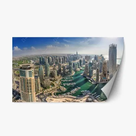 Sticker repositionnable panorama moderne de Dubai Marina – Wallnifity®