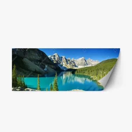 Sticker repositionnable l'harmonie du lac turquoise et des montagnes – Wallnifity®