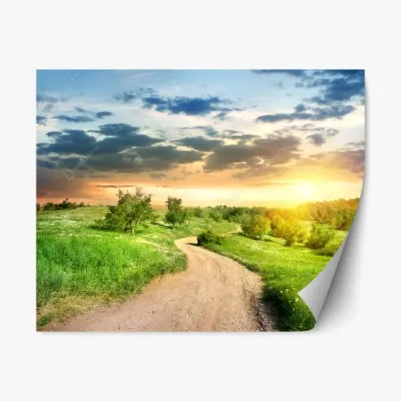 Sticker repositionnable chemin vers le soleil couchant – Wallnifity®