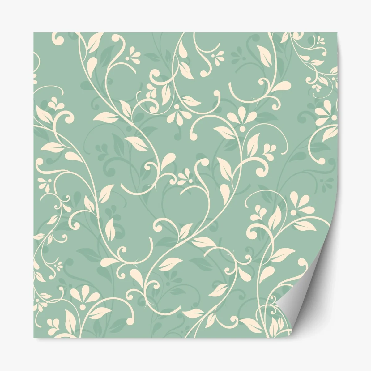 Sticker repositionnable motif floral vintage en vert sauge – Wallnifity® Sticker repositionnable motif floral vintage en vert sauge – Wallnifity®