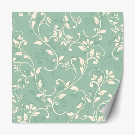 Sticker repositionnable motif floral vintage en vert sauge – Wallnifity®
