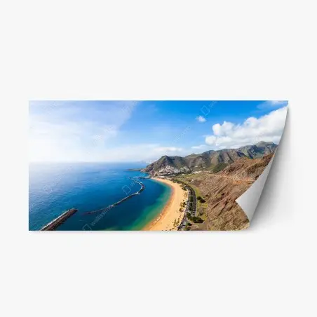 Sticker repositionnable panorama côtier de Las Teresitas, Tenerife – Wallnifity®