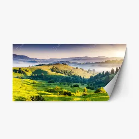 Sticker repositionnable coucher de soleil majestueux dans les Carpates, Ukraine – Wallnifity®