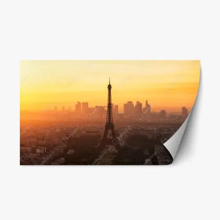 Sticker repositionnable coucher de soleil sur la Tour Eiffel – Wallnifity®