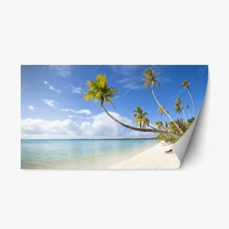 Sticker repositionnable paradis tropical au bord du lagon – Wallnifity®